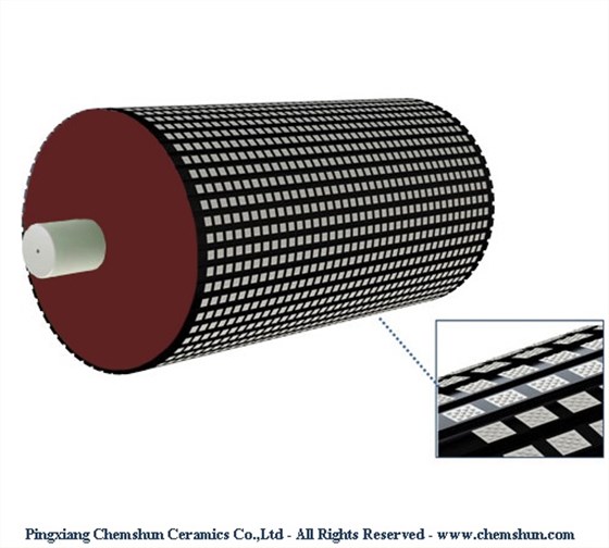 Pingxiang Chemshun Pulley lagging ceramic lining pieces 