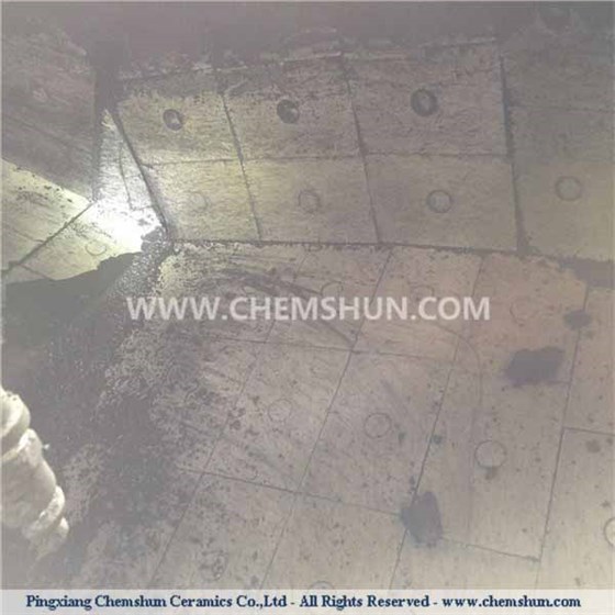 Pingxiang Chemshun alumina ceramic welded tile liner with high wear resistance 