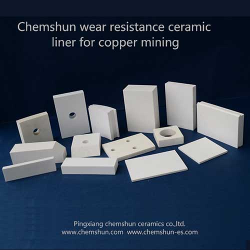 chemshun wear resistance impact resistance cearmic liner for copper mining